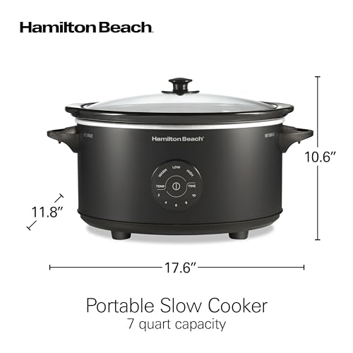 Hamilton Beach 7 Quart Set & Forget Portable Programmable Slow Cooker