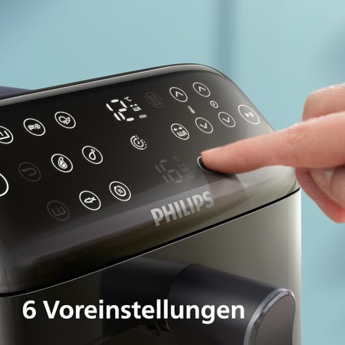 Philips Airfryer 4000 Series Stacked Dual Basket, Stacked Air Fryer with 2 Baskets, 10L, RapidAir Technology, 45% Less Space Required, PFAS Free Ceramic Coating, Viewing Window (NA462/70)
