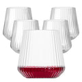 Lueumxc 40 Pack Plastic Ribbed Wine Glasses, 14Oz Origami Disposable Wine Glasses Unbreakable Clear Plastic Cocktail Glasses Recyclable Shatterproof Reusable Wine Cups (14oz 40pack)