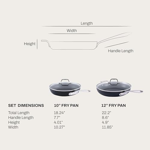 All-Clad HA1 Expert Cookware, Nonstick 2 Piece Fry Set with Lids, 10 & 12 inch