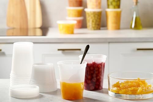48 Pack Plastic Deli Containers with Lids (16, 32 oz 24 Each) - Food Storage Containers with Lids - Clear Disposable Meal Prep Containers, BPA Free, Stackable, Leakproof, Microwave and Freezer Safe - My Kitchen Products