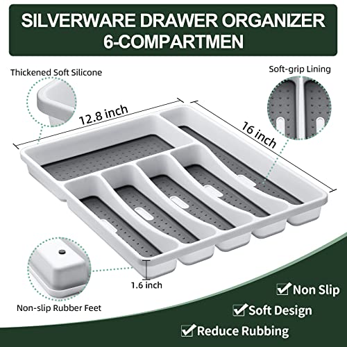 49-Piece Silverware Set with Organizer, CEKEE Stainless Steel Flatware Cutlery Set Service for 8, Mirror Polished Kitchen Utensils Set with Steak Knives Included Spoons and Forks Set & Tray - My Kitchen Products