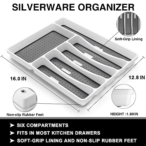 49-Piece Silverware Set with Organizer, Heavy Duty Stainless Steel Flatware Set for 8, Cutlery Utensil Sets with Steak Knives, Rust-proof, Mirror Polished, Dishwasher Safe, Heavy Duty - My Kitchen Products