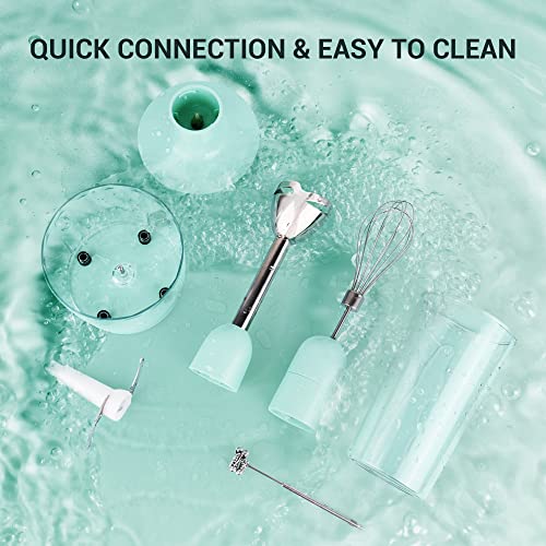 5-in-1 Hand Blender, 500W, 8 Speeds, Includes Chopper Frother Whisk - My Kitchen Products