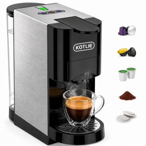 5 in 1 Single Serve Coffee Maker for K-Cup Pods, Nespresso Original, Dolce Gusto, ESE 44mm and Ground Coffee, 19 Bar Espresso Coffee Machine with Fast Brewing for Home Kitchen Office, Classic - My Kitchen Products