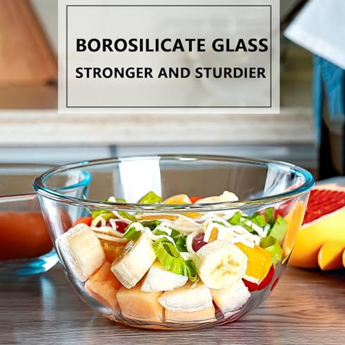 5 Quart Deep Big Glass Bowl with Lid,10 Inch Large Glass Mixing Bowl for Sourdough Bread Kitchen Salad Bread Storage, For Prepping, Marinating & Brining Kimch - My Kitchen Products