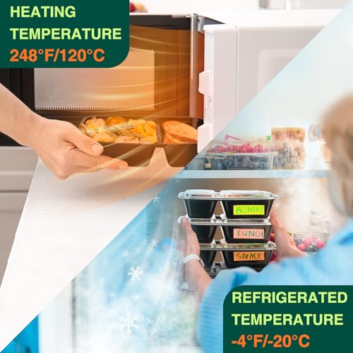 50 Pack (100-Piece) 32 oz Sturdy Leakproof 2-Compartment Meal Prep Containers with Lids, Plastic Food Storage Containers for Lunch, Microwave, Freezer, and Dishwasher Safe Takeout Containers - My Kitchen Products