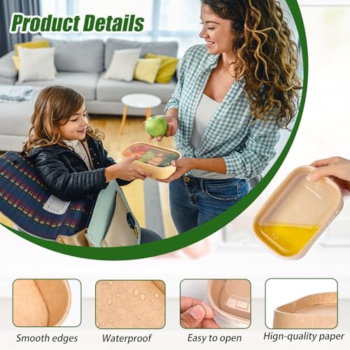 50-Pack 29oz Disposable Kraft Paper Bowls【with Lids and Forks】,Meal Prep Containers Disposable Togo Food Deli Containers for Restaurant Supplies Take Out Containers, Microwave Safe for Hot/Cold Food - My Kitchen Products
