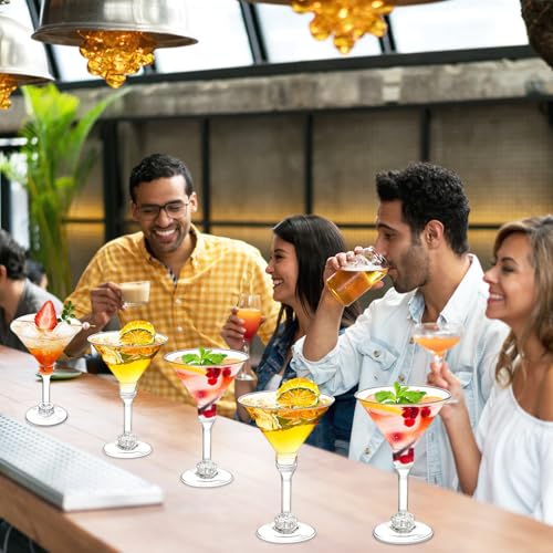 50 Pack Plastic Martini Glasses,5 oz Disposable Cocktail Glasses,Unbreakable Tall Stemed Wine Glasses for Party Wine,Champagne,Margarita - My Kitchen Products