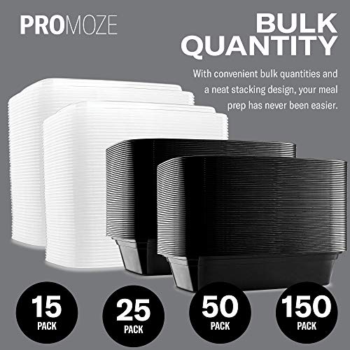 50-Pack Reusable Meal Prep Containers Microwave Safe Food Storage Containers with Lids, 28 oz - 1 Compartment Take Out Disposable Plastic Bento Lunch Box To Go, BPA Free - Dishwasher & Freezer Safe - My Kitchen Products