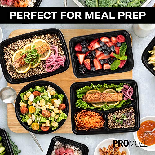 50-Pack Reusable Meal Prep Containers Microwave Safe Food Storage Containers with Lids, 28 oz - 1 Compartment Take Out Disposable Plastic Bento Lunch Box To Go, BPA Free - Dishwasher & Freezer Safe - My Kitchen Products
