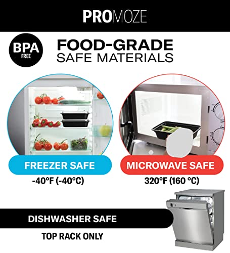 50-Pack Reusable Meal Prep Containers Microwave Safe Food Storage Containers with Lids, 28 oz - 1 Compartment Take Out Disposable Plastic Bento Lunch Box To Go, BPA Free - Dishwasher & Freezer Safe - My Kitchen Products