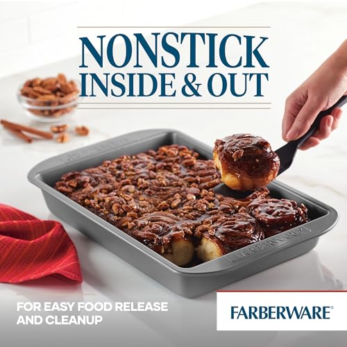 Farberware Nonstick Bakeware 9x13 Baking Pan, Rectangular Cake Pan, Gray