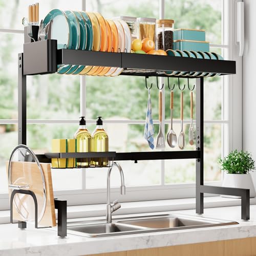 Sakugi 2-Tier Dish Drying Rack Over The Sink, Expandable for Counter