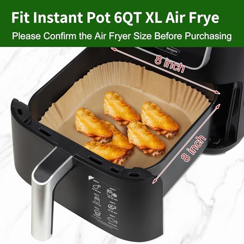 Air Fryer Liners disposable for Instant Pot Vortex Plus 6QT XL Air Fryer, 100pcs Parchment Paper