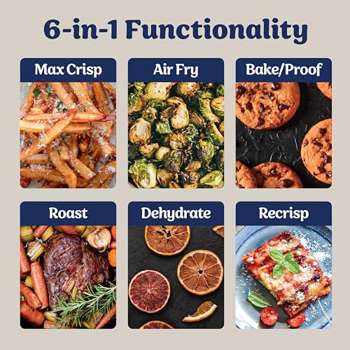 Ninja Crispi DualZone 6-in-1 Glass Air Fryer | With Nontoxic, 2x 4qt Containers & Lids | Microwave, Freezer, Dishwasher Safe | 450°F Max Temp | 1785 Watt | Cyberspace | DD101BL1
