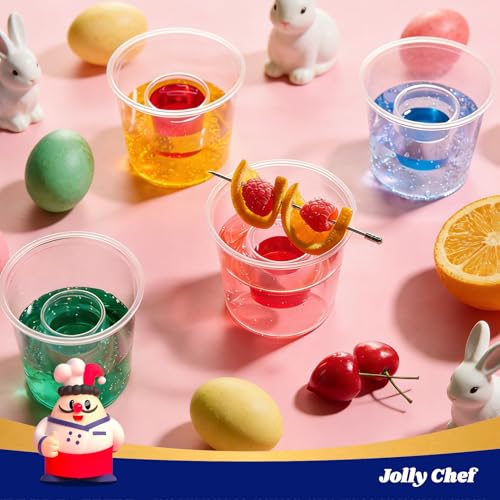 JOLLY CHEF 100 Disposable Bomber Cups,4oz Clear Plastic Bomber Shot Glasses Highly Durable and Reusable Perfect for Shots for Wedding, Valentine's Day