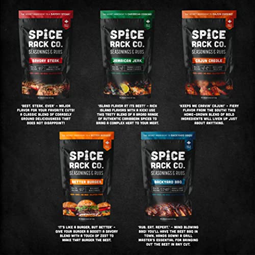 Spice Rack Co. BBQ Seasonings And Rubs - Smoking & Grilling Spices and Seasonings Sets, Grilling Accessories & Smoker Accessories, Unique Fathers Day Gift For Dad, Gifts For Father's Day (5 Pack)