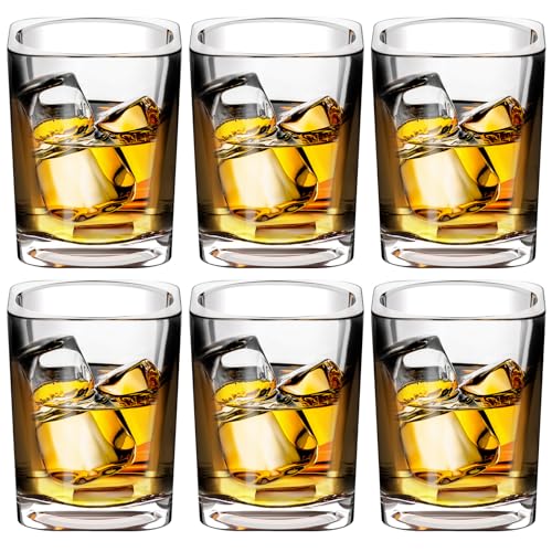 AltarreT 6 Pack Heavy Base Shot Glasses Bulk, 2.2 oz Clear Tequila Espresso Square Whiskey Shot Glass Set for Vodka, Whiskey, Tequila, Espressos, Spirits & Liquors