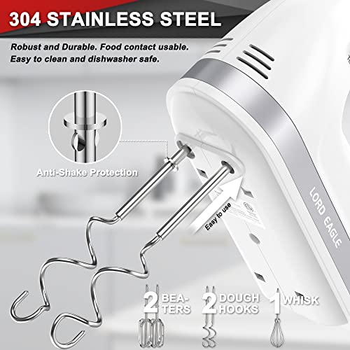 Lord Eagle Hand Mixer Electric Handheld 400W 5-Speed Lightweight