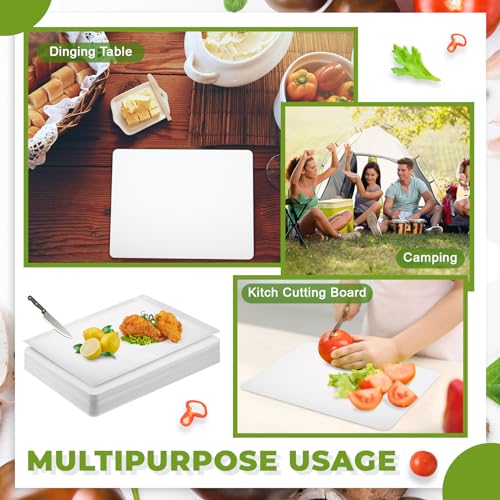 Hushee 120 Count Disposable Cutting Board Sheets 10 x 13 Inch Flexible Plastic Disposable Sheets Cutting Mat Large Chopping Boards for Kitchen Cooking Traveling Camping Tailgating BBQ