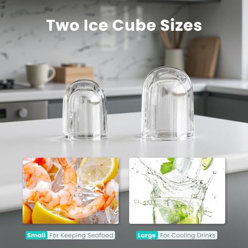 OLIXIS Ice Maker Machine with Handle,26lbs in 24 Hours,9 Cubes in 6 Mins,Auto-Cleaning Portable Ice Maker with Basket and Scoop, Countertop for Home, Kitchen, Camping, RV, Sleek Black