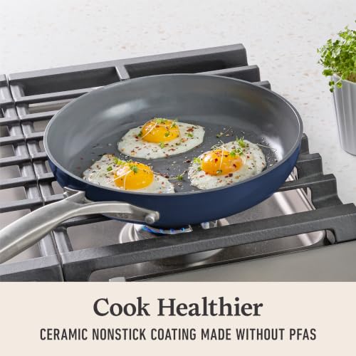 Calphalon Premier Ceramic Nonstick 8" and 10" Frying Pan Set, Midnight Blue
