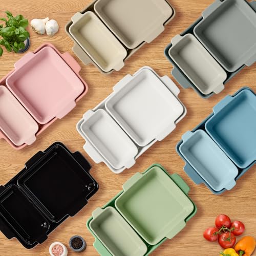 Best Choice Products 3-Piece Ceramic Bakeware Set, Stoneware Baking Dishes, Porcelain Casserole Bakeware Dishes, Serving Dishes - 9x12 Casserole, Loaf Pan, 8x8 Baking Dish - Sage Green