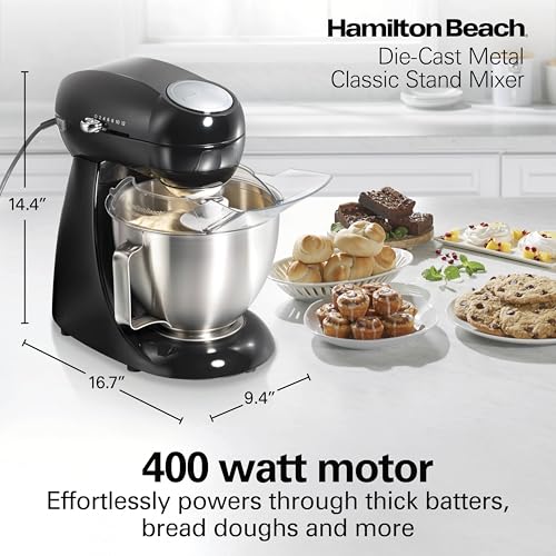 Hamilton Beach Die-Cast Metal Classic Electric Stand Mixer, 12 Speeds