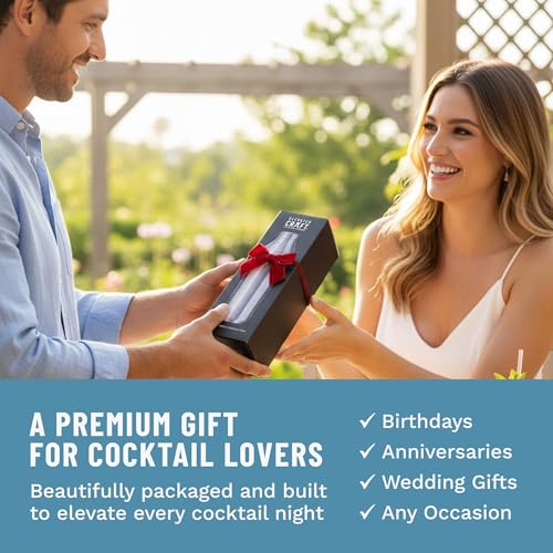 Elevated Craft Hybrid Cocktail Shaker - Premium Vacuum Insulated Stainless Steel Cocktail Shaker - Innovative Measuring System - Martini Shaker for the Home Bartender - 28oz Total Volume