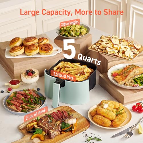 Cosori Air Fryer Pro LE 5 Qt with 20PCS Paper Liners, 9 Functions, Green