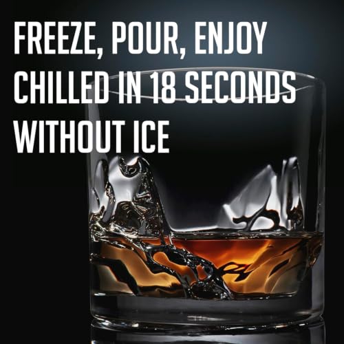 LIITON Grand Canyon Heavy Crystal Whiskey Glasses Gift Set of 2, Thick Freezable Bourbon Glass 1lb Each, Premium Whiskey Gifts for Men, Frozen Crystal Chills Cocktails Collins Glass, 10 oz