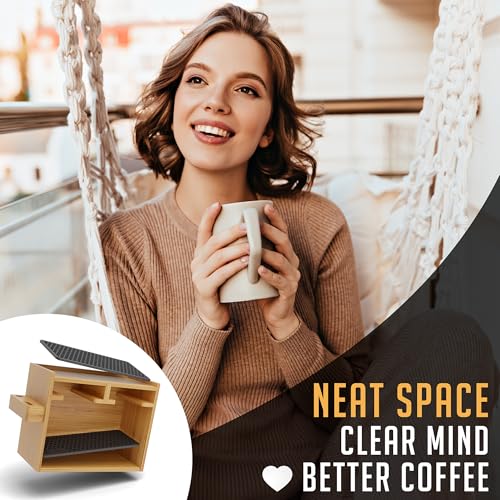 HEXNUB Organizer Stand for AeroPress Bamboo Coffee Caddy Original Black