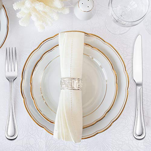 HaWare Silverware Set, 60-Piece Pearled Edge Stainless Steel Flatware for 12, Beading Tableware Cutlery Utensil for Home, Mirror Polished, Dishwasher Safe