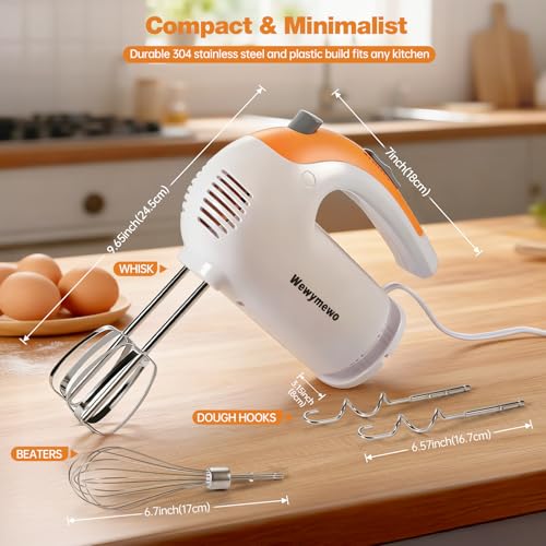 5-Speed 300W Hand Mixer Electric – Powerful Compact for Baking