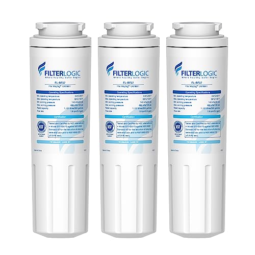 Filterlogic UKF8001 Replacement for EveryDrop® Filter 4, Whirlpool® EDR4RXD1, Maytag® 4396395, UKF8001AXX-200, UKF8001AXX-750, 46-9006, Puriclean II, FL-RF07, Refrigerator Water Filter, Pack of 3