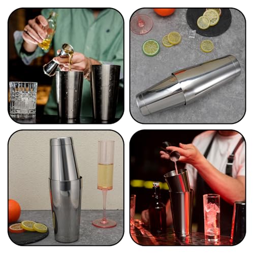 Giantree 6 Pcs Cocktail Shakers, Professional Boston Bar Shaker Set, Stainless Steel Cocktail Shaker Set for Bartenders, Essential Bar Tools Shakers Bartending, 20 Oz, 24 oz