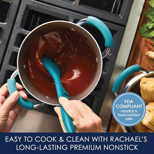 Rachael Ray Cucina Hard Porcelain Enamel Nonstick Multi-Pot / Steamer Set, 3-Quart, Agave Blue - 16799