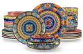 vancasso 24-Piece Dinnerware Sets,Plates & Bowls Sets Service for 6, Bohemian Porcelain Dishes Set for 6, Kitchen Dinner Set,Microwave & Dishwasher Safe, Scratch Resistant,Series KRVI