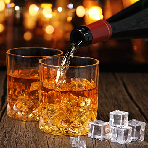 Mimorou 12 Pack Whiskey Glasses 10 oz Old Fashioned Glasses in Bar and Party Bourbon Glass, Rocks Glass, Cocktail Liquor Whiskey Lover Gift Christmas Gifts for Men, Dad, Father(Elegant)