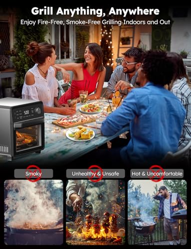 Nuwave Plug-In Grill Air Fryer Oven Combo w/Sheath Heaters, Authentic Char Flavor, 2026 New Convection System, 2X More Even, 100 Presets, Smarter Probe, 50-550°F, Stainless Steel