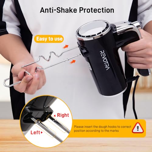 Electric Hand Mixer, Handheld Mixer with LCD Display and Storage Base