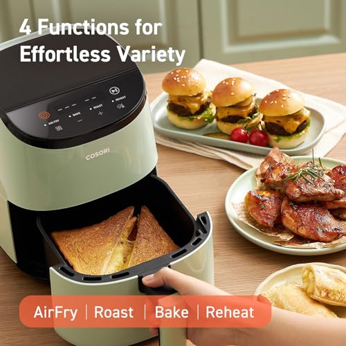 Cosori Lite 2.1 Qt Small Air Fryer, Max 400°F, 4-in-1, 97% less oil, Green