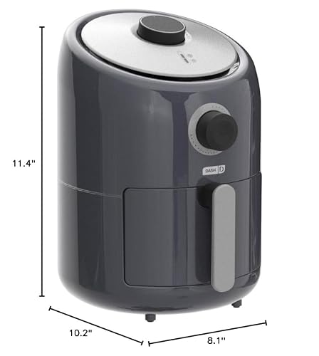 Dash Compact Air Fryer - Healthy Cooking with Auto Shut-Off Feature, Adjustable Temperature Control & Nonstick Fry Basket - Has AirCrisp® Technology - 2 Quart - Cool Grey