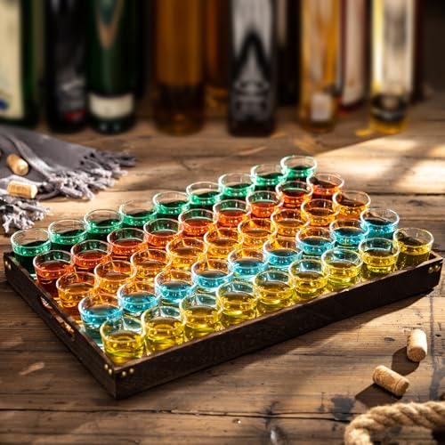 SUN GKOTTA 60 Pack Glass Shot Glasses Set,1.8OZ Shot Glasses Bulk With Heavy Base,Small mini Glass Cups for Vodka,Tequila,Espressos,Chocolate,Beer,whiskey