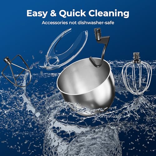 HAVATO Stand Mixer,12 Speed Tilt-Head Electric Mixer With 5.3 Quart Stainless Steel Mixing Bowl,Kitchen Mixer With Egg Whisk, Dough Hook, Beater & Baking Spatula, BLACK