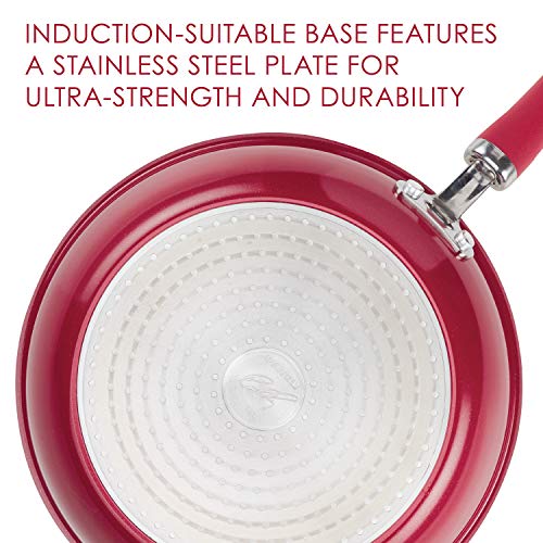 Rachael Ray Create Delicious Deep Nonstick Frying Pan / Fry Pan / Skillet - 12.5 Inch, Red