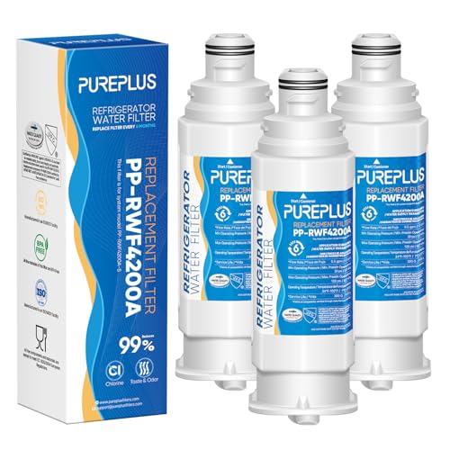 PUREPLUS DA97-17376B Replacement for Samsung HAF-QIN/EXP, DA97-08006C, RF28R7351SG, RF28R7201SR, RF28T5001SR, RF23M8590SG, RS27T5200SR, RF24R7201SR, RWF4200A Refrigerator Water Filter, 3 Pack