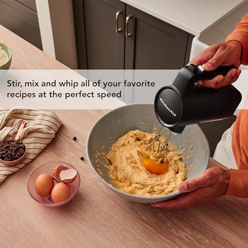 KitchenAid Go Cordless Hand Mixer, Metal - KHMR762, Black Matte