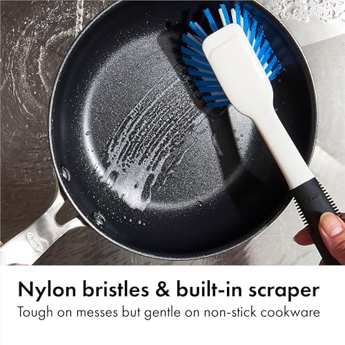 OXO Good Grips Dish Scrub Brush with Non-Slip Handle, Nylon Bristles